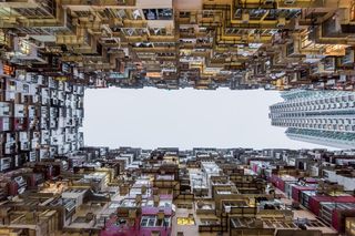 建筑，城市，混凝土，金融，玻璃，香港，九龙，天空，天际线，摩天大楼