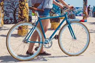 海滩，自行车，自行车，自行车，自行车，蓝色，之一，现代