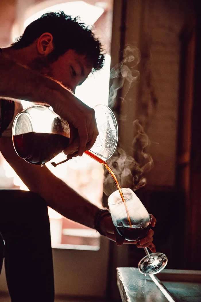 独自一人，饮料，早餐，咖啡，饮料，玻璃，首页，热，室内，男性，早晨，人
