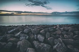 云，海岸，海洋，海，天空，日落