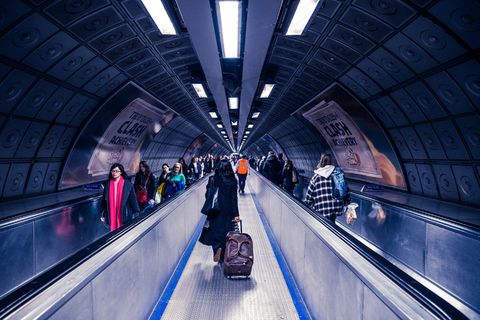 通勤，伦敦，行李，地铁，地铁，步行，步行，工作