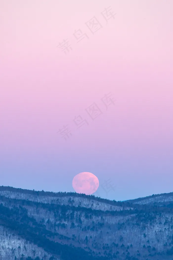 黎明，黄昏，环境，环境，地平线，光，手机壁纸，月亮，月光，山，户外，粉彩，上升，农村，天空，斯诺伊，超级月亮，树木