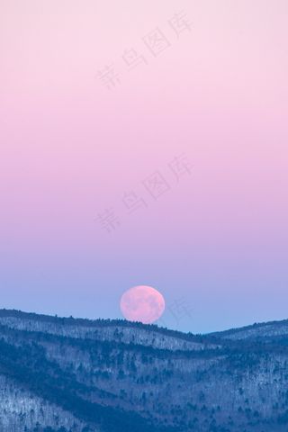 黎明，黄昏，环境，环境，地平线，光，手机壁纸，月亮，月光，山，户外，粉彩，上升，农村，天空，斯诺伊，超级月亮，树木