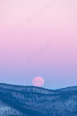 黎明，黄昏，环境，环境，地平线，光，手机壁纸，月亮，月光，山，户外，粉彩，上升，农村，天空，斯诺伊，超级月亮，树木