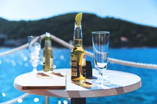 酒精，海岸，饮料，假日，夏季