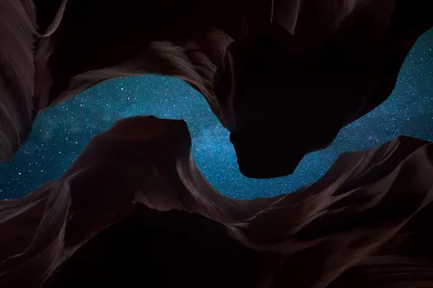 晚上,河,岩石,天空,星星,野生 晚上,河,岩石,天空,星星,野生