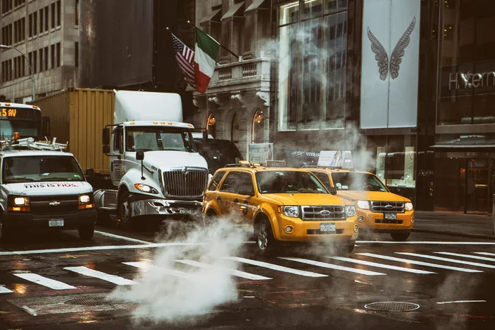 汽车，汽车，纽约，纽约，街道，美国，黄色