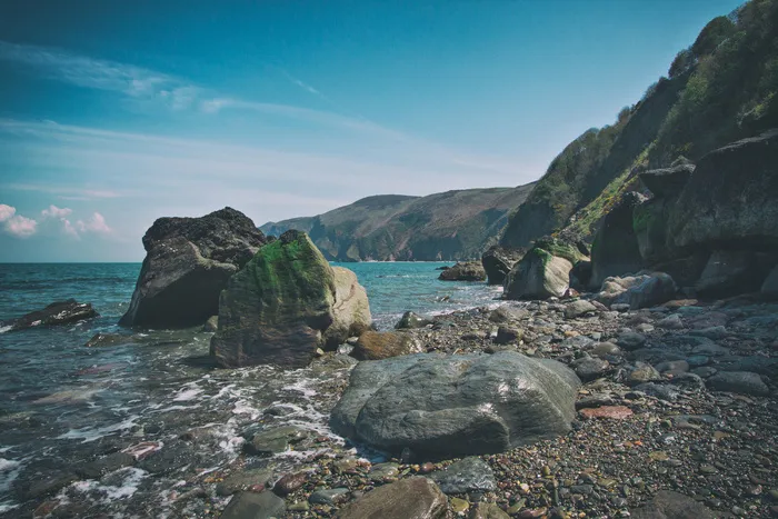 海滩，海岸，海洋，岩石，海