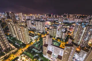 建筑夜景,都市夜景,鸟瞰图,街道,设计效果图,晚