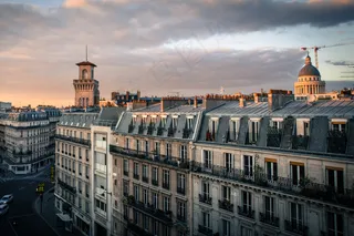 建筑,江河,海洋,天空,夜景照明,巴黎日落