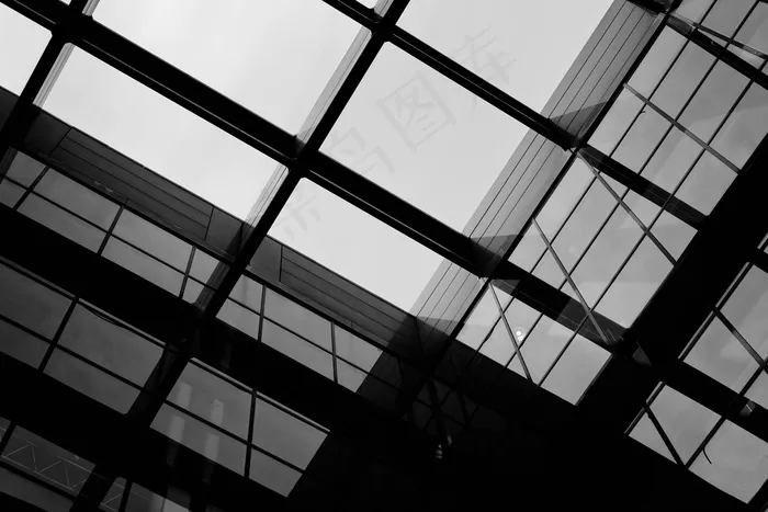 黑白，建筑，城市，市中心，几何，工业，办公室，城市，Windows