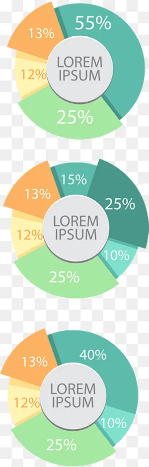 矢量手绘环形数据图,免抠元素