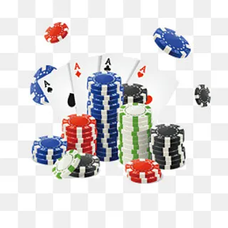 扑克牌和多种颜色的筹码,免抠元素