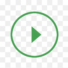 绿色手绘点击播放按钮元素(520*520px)psd模版下载