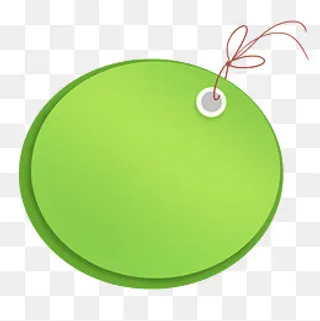 绿色圆形小清新便签纸标签