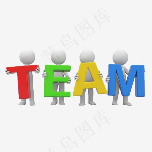拿着TEAM英文字母的小人(3838*2244px)psd模版下载