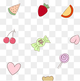 手绘卡通情人节装饰图案,免抠元素