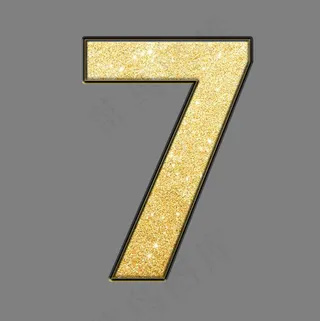 创意黑金金沙PSD数字7