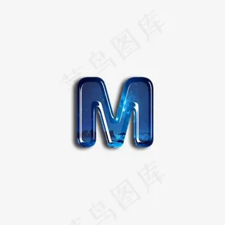 星空玻璃宝石质感字母M