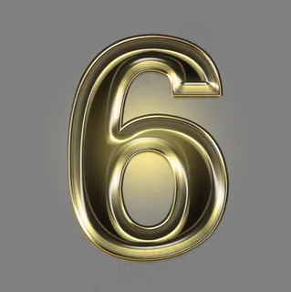 金色黑金光效PSD数字6