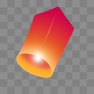 中国传统红色孔明灯,免抠元素