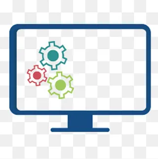 蓝色电脑显示屏幕,免抠元素