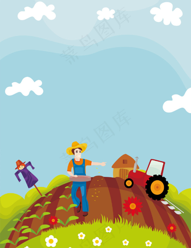 卡通矢量手绘5.1劳动节海报背景素材背景图片素材