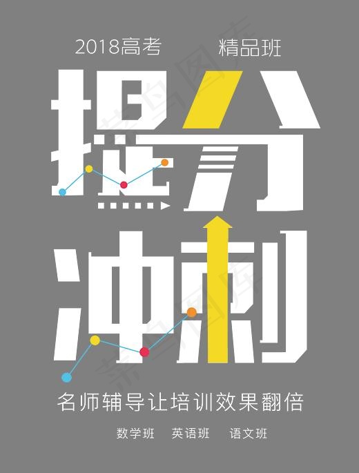 提分冲刺创意艺术字psd分层图(3070*4041px)psd模版下载
