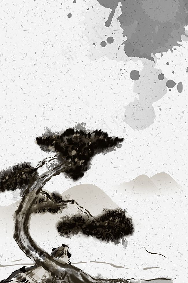 简约水墨中国风PS源文件H5背素材背景图片素材,背景元素