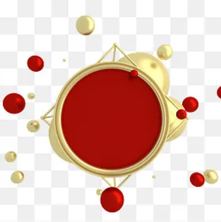 C4D金红大气舞台装饰,免抠元素