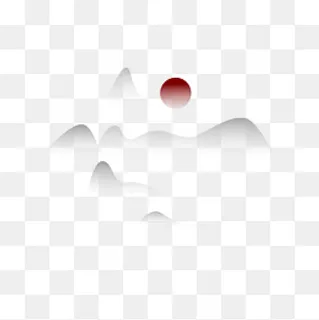 水墨山水矢量图png,免抠元素