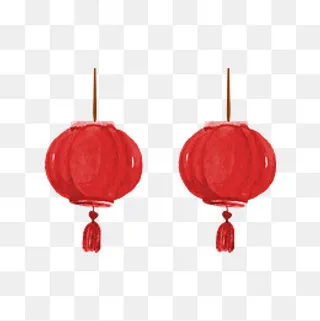 卡通红色春节灯笼,免抠元素