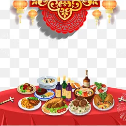 2019猪年丰盛年夜饭,免抠元素(3425X4961(DPI:300))psd模版下载