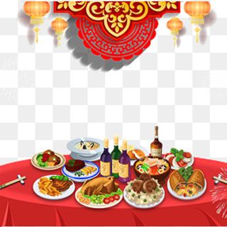 2019猪年丰盛年夜饭,免抠元素