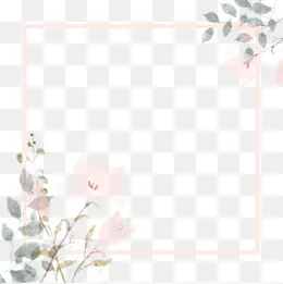 古风边框水墨花朵,免抠元素(2000*2000px)psd模版下载