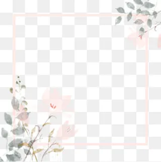 古风边框水墨花朵,免抠元素 古风边框水墨花朵,免抠元素