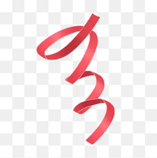 红色缠绕礼物卡通缎带彩带