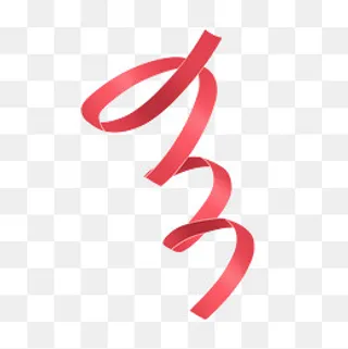 红色缠绕礼物卡通缎带彩带