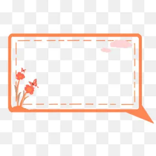 小清新花朵橙色系对话框,免抠元素