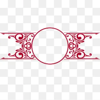 中国风花纹红色边框元素,免抠元素