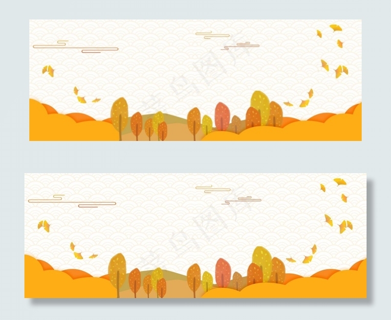 扁平简约秋天电商淘宝banner背景图片素材