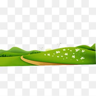 手绘矢量绿色草地,免抠元素
