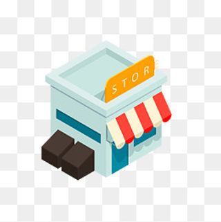618购物节商店矢量图,免抠元素
