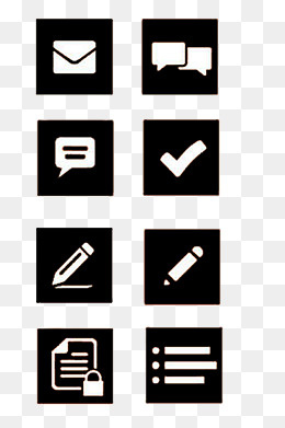 黑白办公图标素材,免抠元素