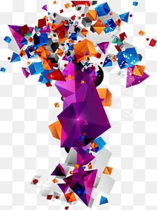 三棱锥立方体等立体图案装饰