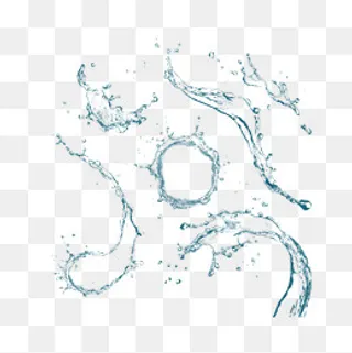 动感透明飞溅水滴水珠水组合,免抠元素