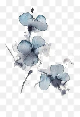 蓝色水印花瓣,免抠元素(700*1018px)psd模版下载