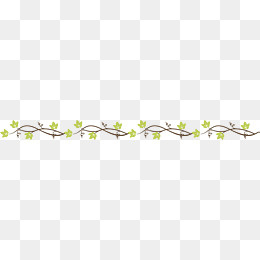 清新叶子卡通植物分割线设计素材,免抠元素