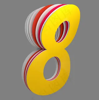 数字字母8翻页字