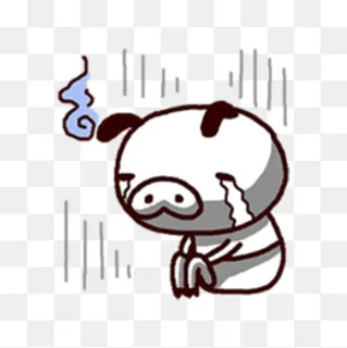 哭泣的手绘猪,免抠元素